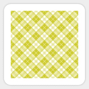 Yellow White Tartan Pattern yxm0uat9 Sticker
